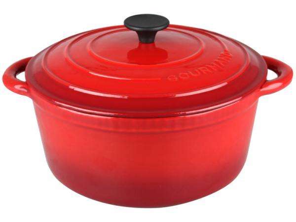 Gourmand 6.5L Round Cast Iron Casserole & Lid - Cherry (SR169BC)