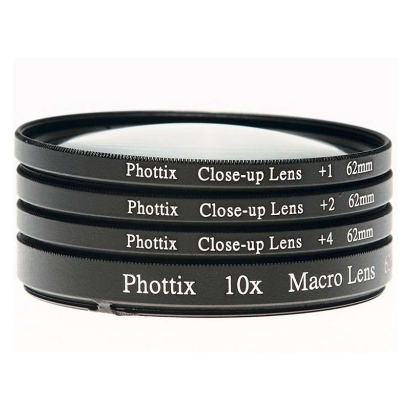 Phottix +1, +2, +4, 10x Macro Lens Filters (Close-Up Lens) 58mm