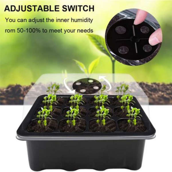 5 Pack Seed Starter Tray Kit with Humidity Control Vents