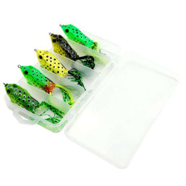 Hengjia 5pcs Soft Frog Bait Fishing Lures