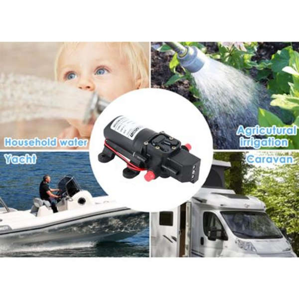 12V Water Pressure Pump with 9bar Pressure Switch (6.0L/min, 12V DC)