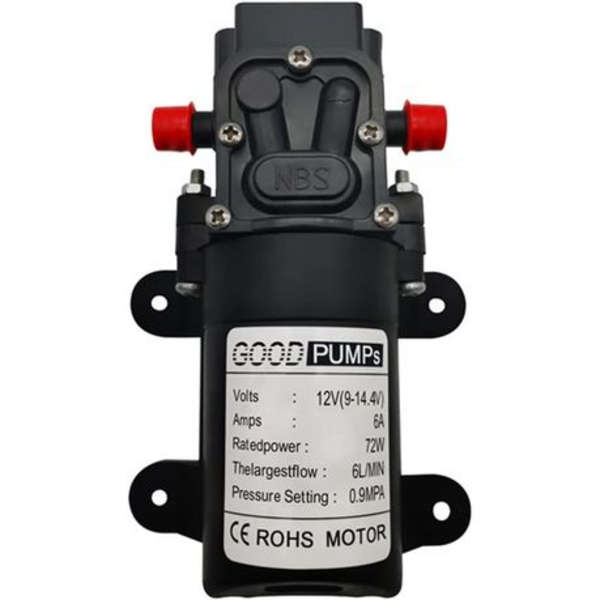 12V Water Pressure Pump with 9bar Pressure Switch (6.0L/min, 12V DC)