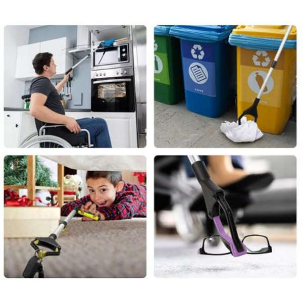 Fold-able Grabber Reacher with Magnetic Non-Slip Rotating Jaw