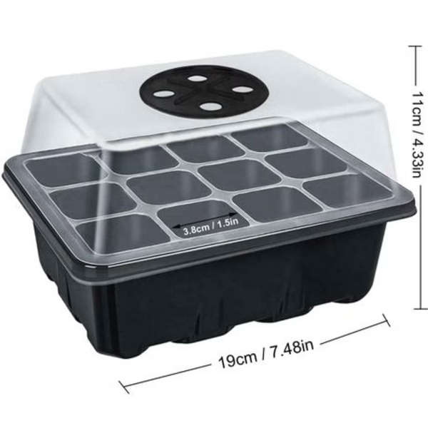 5 Pack Seed Starter Tray Kit with Humidity Control Vents