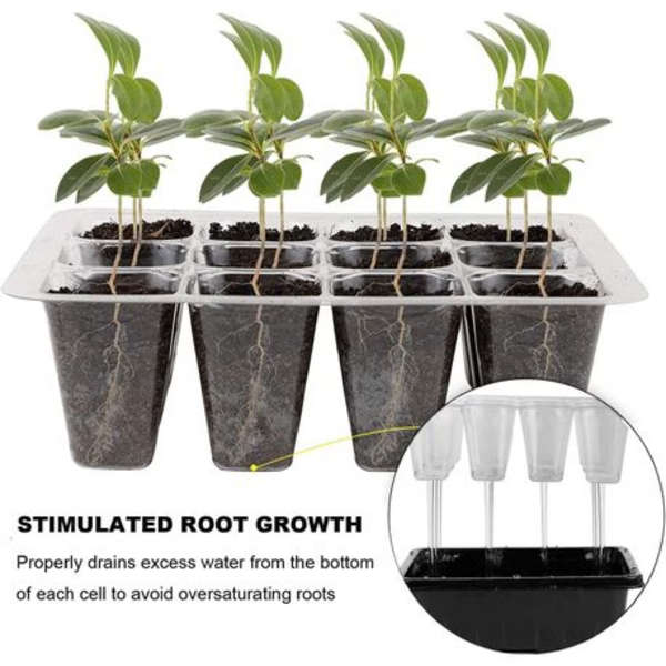 5 Pack Seed Starter Tray Kit with Humidity Control Vents