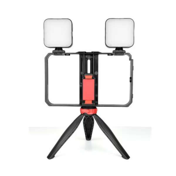 YELANGU Phone Vlogging Kit with Tripod Grip (Double Light)