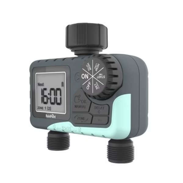 RainPoint Digital Irrigation Timer 2 Zone Sprinkler Water Garden