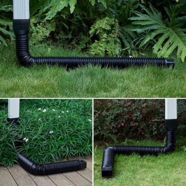 2 Pack Gutter Downspout Extensions (Black) with Screws