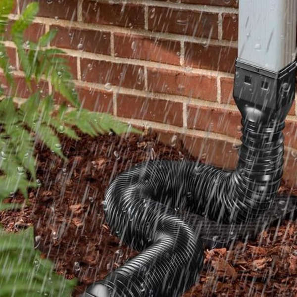 2 Pack Gutter Downspout Extensions (Black) with Screws