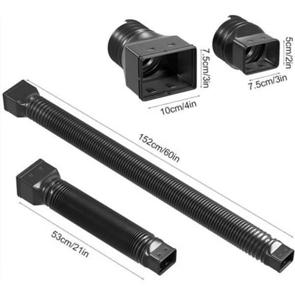 2 Pack Gutter Downspout Extensions (Black) with Screws