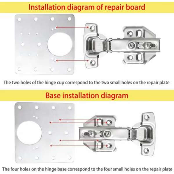 6 Piece Cupboard Hinge Repair Plates with 4 Piece Shelf Support Screws