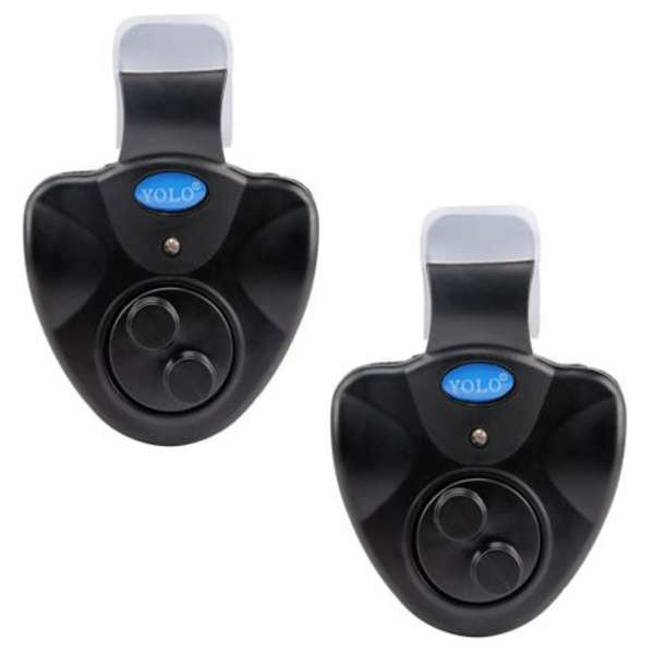 2 Pieces Electronic Fish Bite Alarm with Siren &amp; LED Light