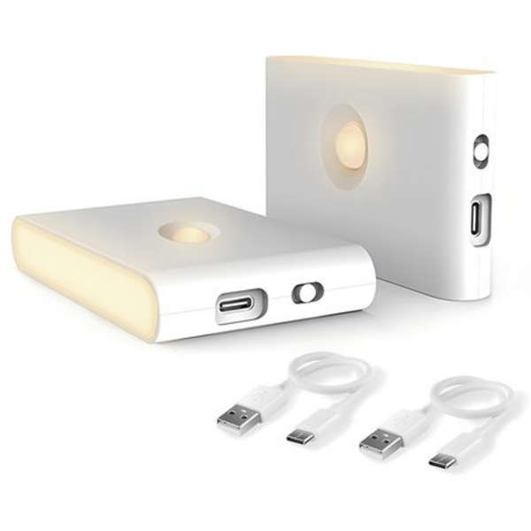 Rechargeable Motion Sensor Night Light - Warm White, USB-C, Magnetic Mount