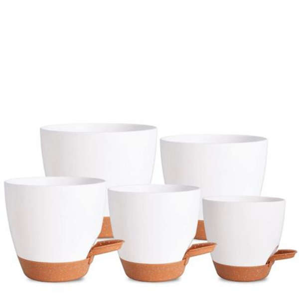 5-Piece Self-Watering Polypropylene Planter Set - (12.5cm to 17cm)