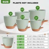 5-Piece Self-Watering Polypropylene Planter Set - (12.5cm to 17cm)