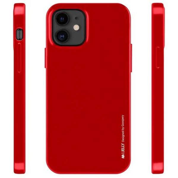 Goospery i-Jelly Cover for iPhone 12 (6.1") - Metallic Finish - Red