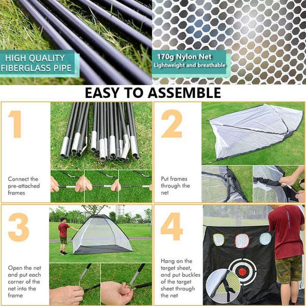 3m x 2.1m Golf Practice Tent/Net Combo with Practice Balls