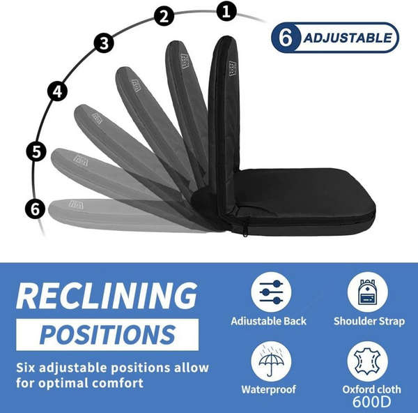 2 x 5by5 Padded Stadium Chair With Back Support-600D Waterproof Oxford Nylon