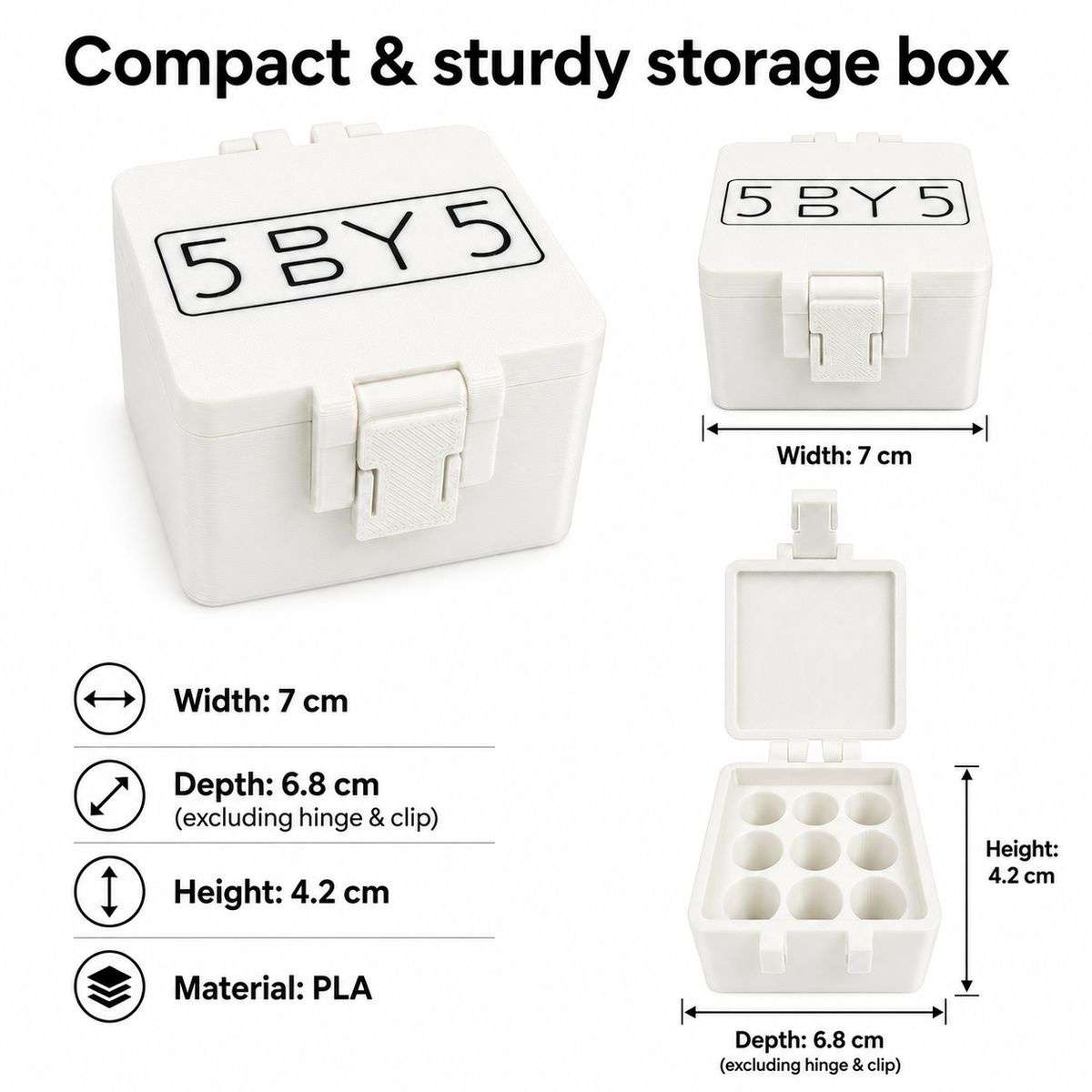 5BY5 Peptide Travel Container Compatible With Standard 3ml Vials - 9 Slot