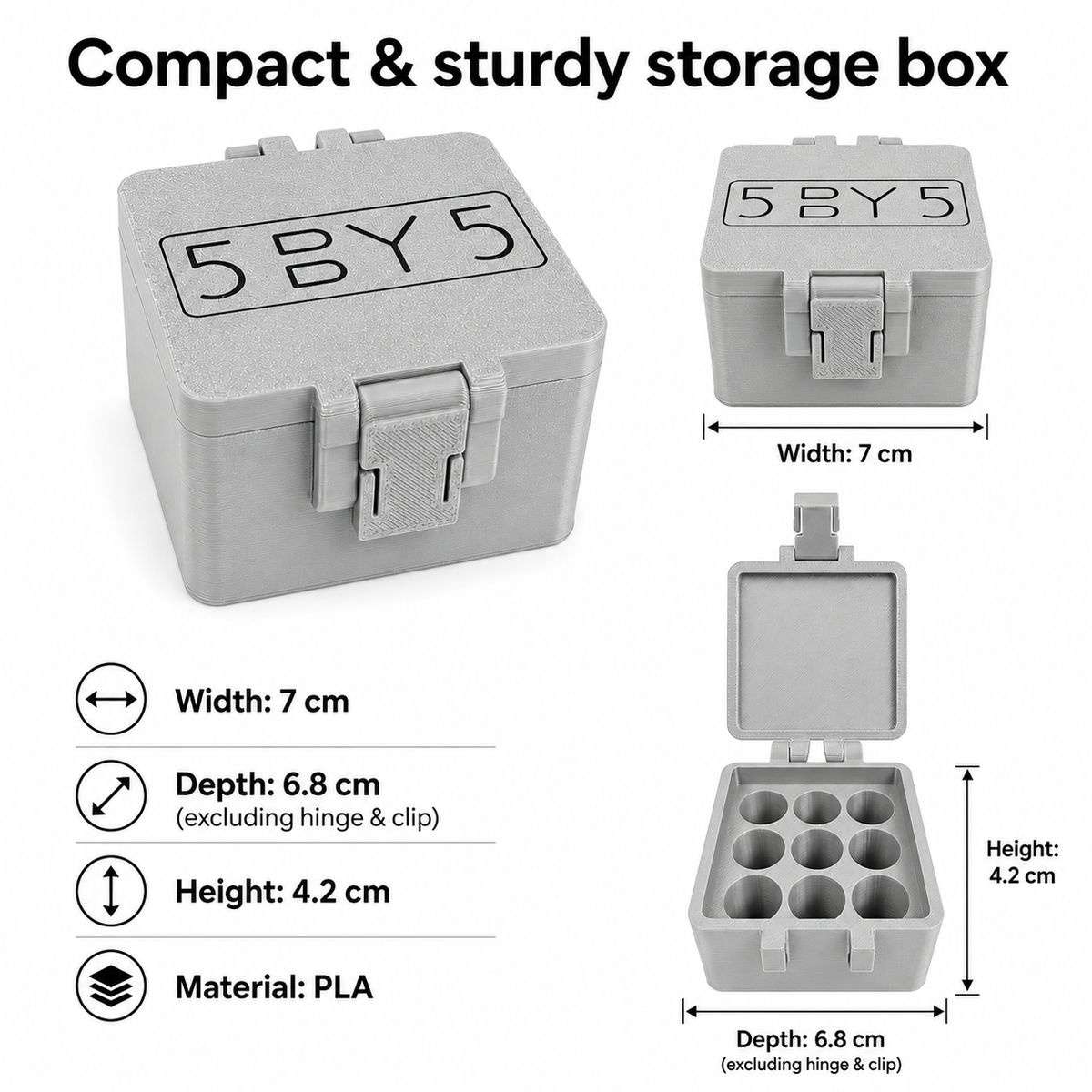 5BY5 Peptide Travel Container Compatible With Standard 3ml Vials - 9 Slot