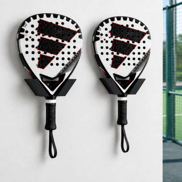 2pc Padel Racket Wall Bracket - Black
