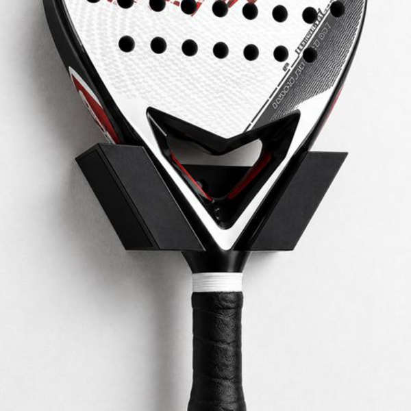 2pc Padel Racket Wall Bracket - Black