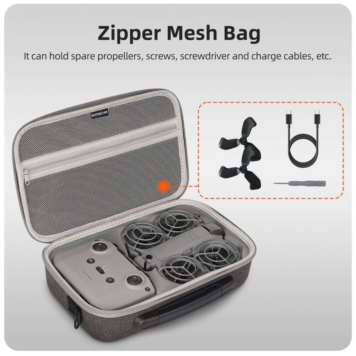 SunnyLife Carry Case Compatible With DJI Neo 2 with Shoulder Strap
