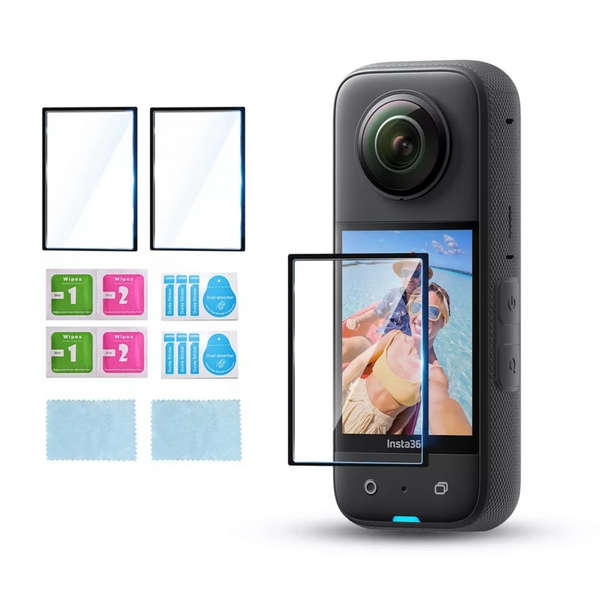 2x Tempered Glass Screen Protectors for Insta360 X3