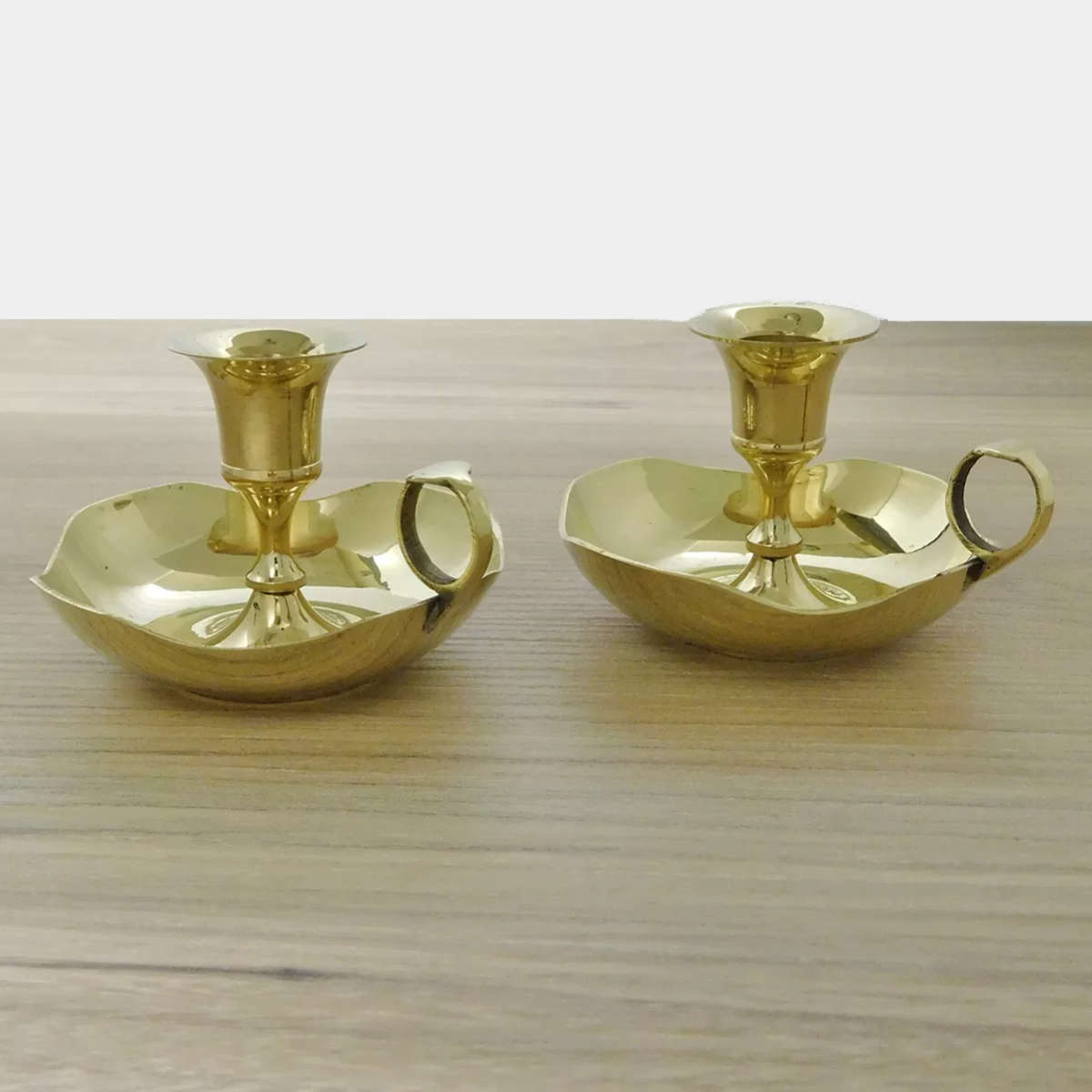 Brass Candle Holder Round (Pair)