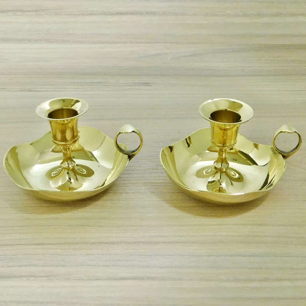 Brass Candle Holder Round (Pair)