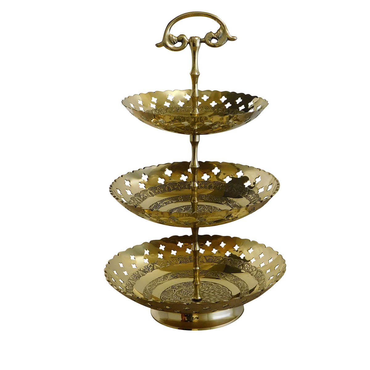 3-Tier Gold Brass Stand