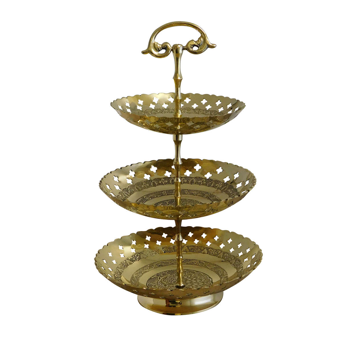 3-Tier Gold Brass Stand