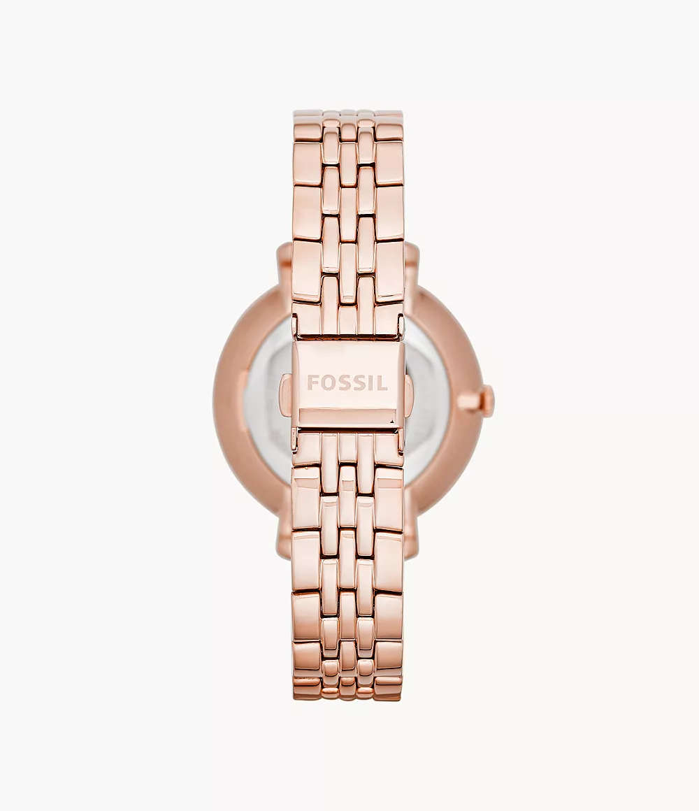 Fossil Jacqueline Three-Hand Date Rose Gold-Tone Stainless Steel Watch and Jewellery Set (ES5252SET)