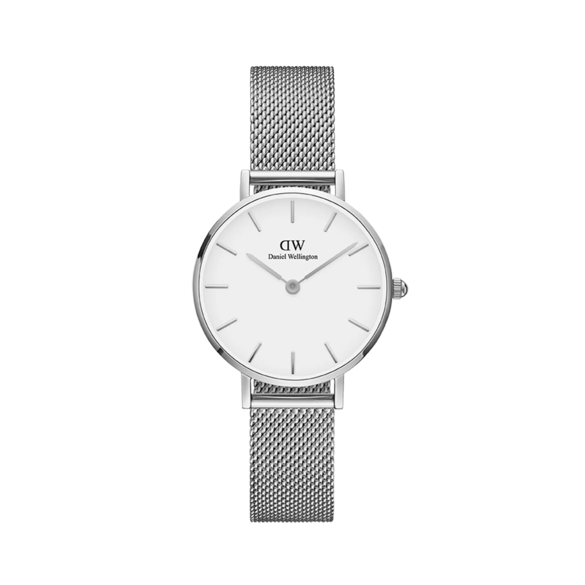 Daniel Wellington Sterling Silver tone Women's Watch (DW00100164) - White Dial & Mesh Bracelet