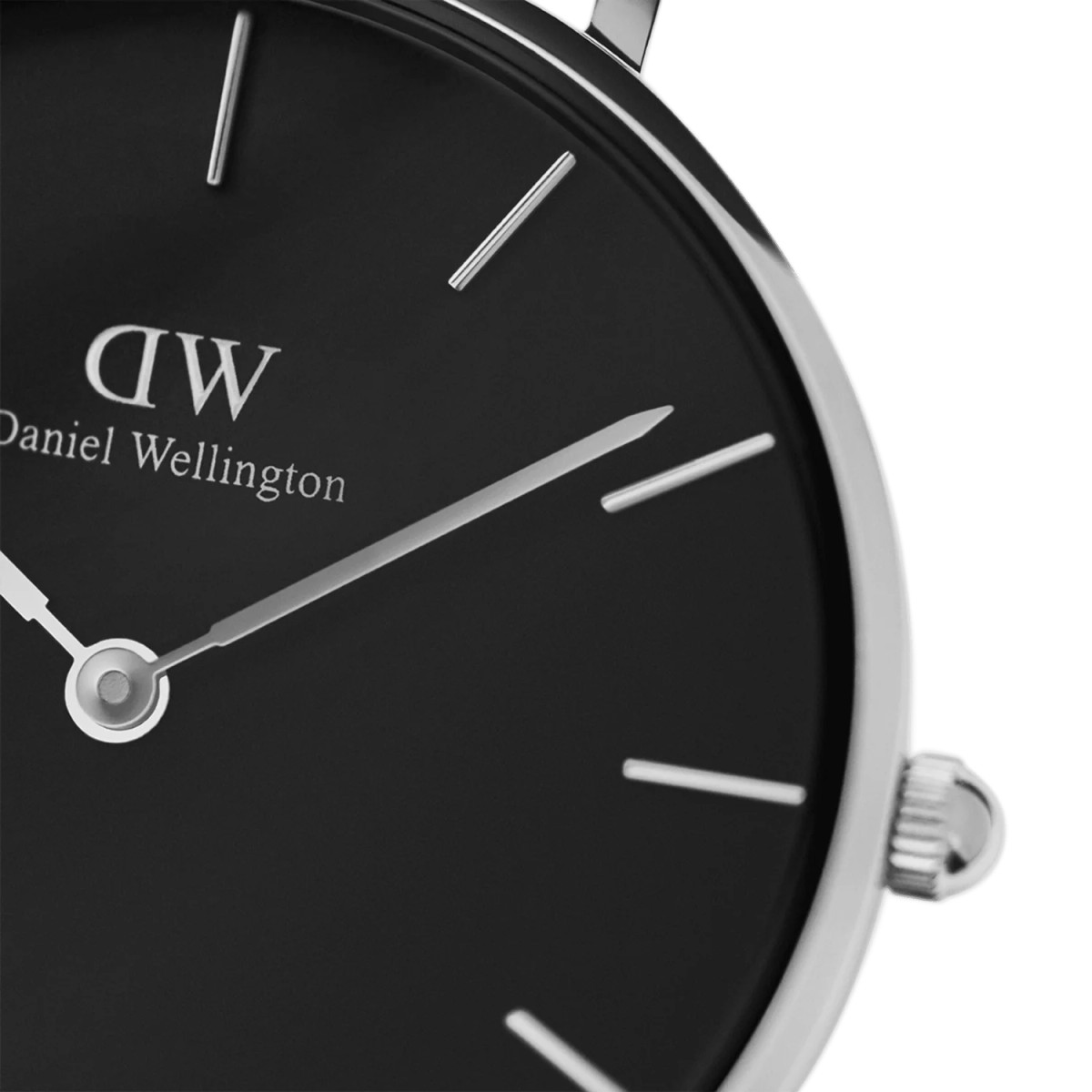 Daniel Wellington Sterling Silver tone Women's Watch (DW00100162) - Black Dial & Mesh Bracelet