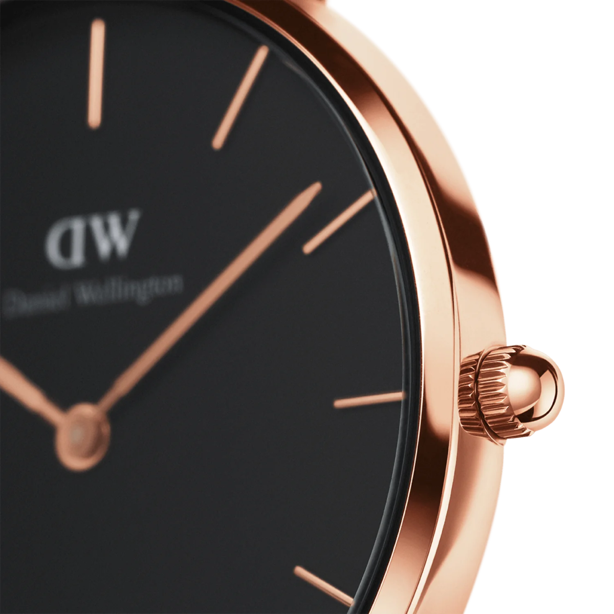 Daniel Wellington Petite Melrose Rose Gold Women's Watch (DW00100161) - Black Dial & Mesh Bracelet