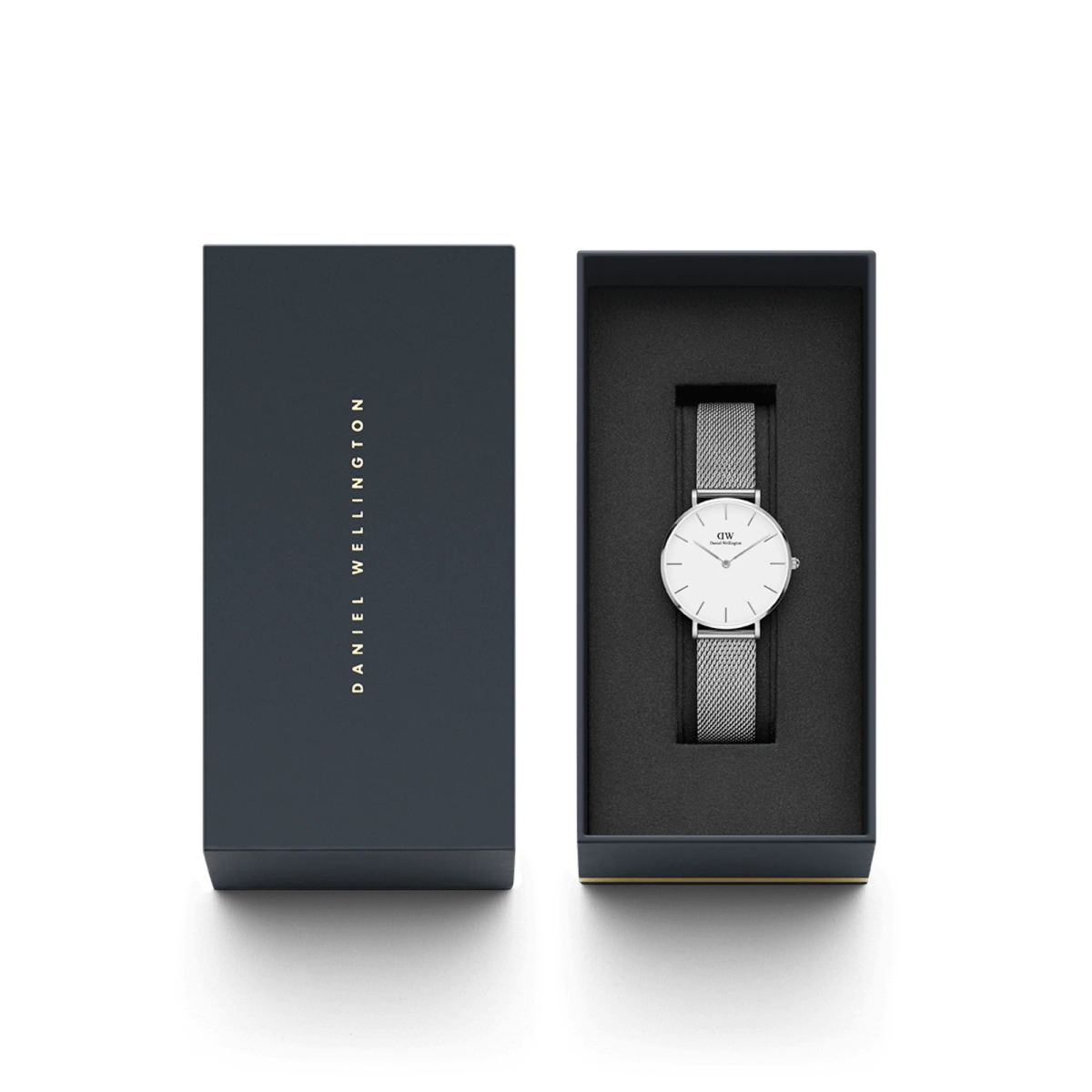 Daniel Wellington Sterling Silver tone Women's Watch (DW00100164) - White Dial & Mesh Bracelet