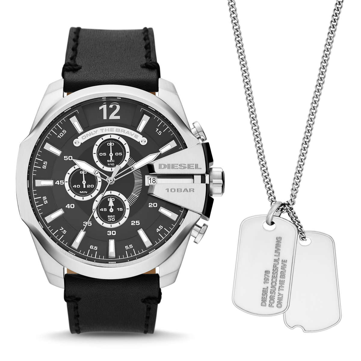 Diesel Mega Chief Special Pack + Necklace Mens Watch (DZ4559)