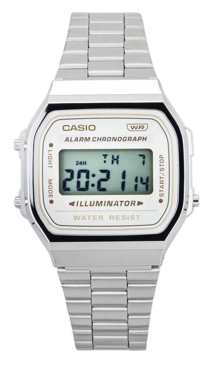 Casio Vintage Digital Stainless Steel Bracelet Quartz A168WA-8 Unisex Watch
