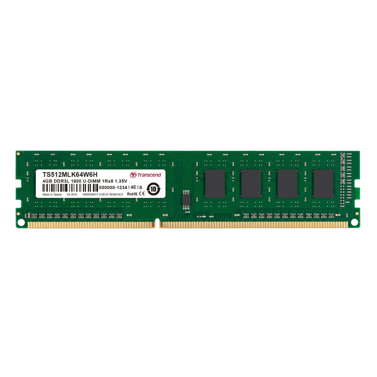 TRANSCEND 4GB DDR3L-1600 LOW VOLTAGE  DUAL VOLTAGE DESKTOP U-DIMM 1.35V/1.5V