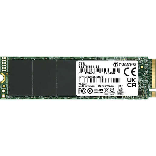 TRANSCEND 250GB MTE115S PCI-E GEN 3x4 M.2 2280 SSD 3D NAND - 3200 MB/s Read 1300 MB/s Write - 100...