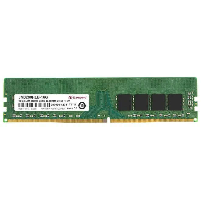 TRANSCEND JET MEMORY 16GB DDR4-3200 DESKTOP U-DIMM 2RX8 CL22