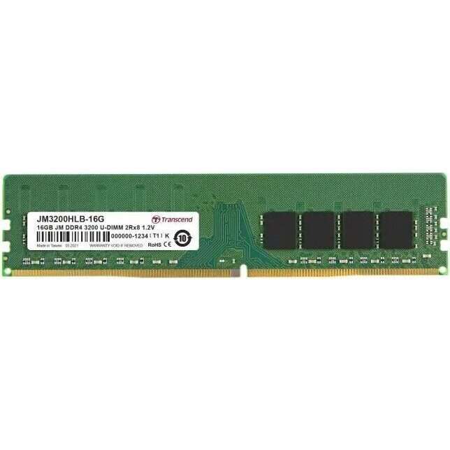 TRANSCEND JET MEMORY 16GB DDR4-3200 DESKTOP U-DIMM 2RX8 CL22
