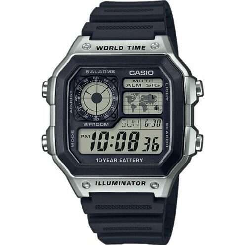 Casio Sport diver - world time illuminator 5 alarms - future classic Collection - black silver (a...