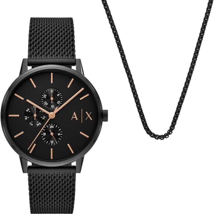 Armani Exchange (AX7162SET) Men's Watch and Necklace Set- Cayde 42 mm