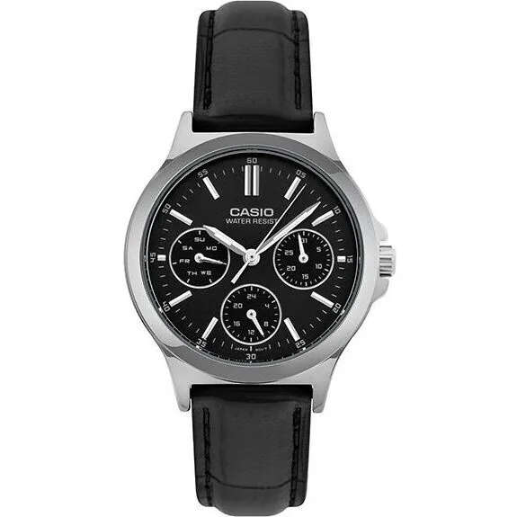Casio Collection Lady multifunction, leather - black (ltp-v300l-1audf) Women's Watch