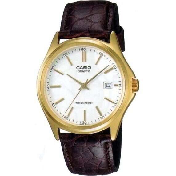 Casio Collection date leather - white (mtp-1183q-7adf) Men's Watch