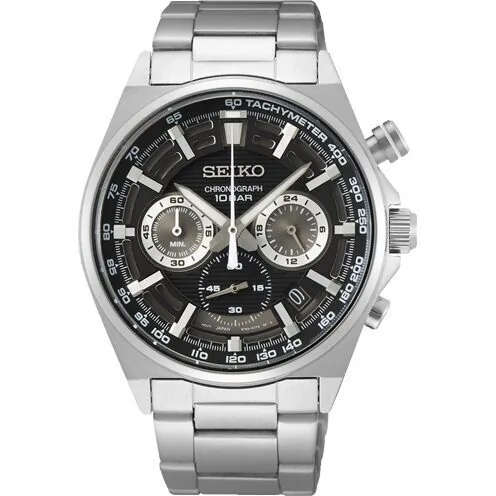 Seiko Neo Sports Chronograph Black Dial Quartz SSB397 SSB397P1 SSB397P 100M Men's Watch