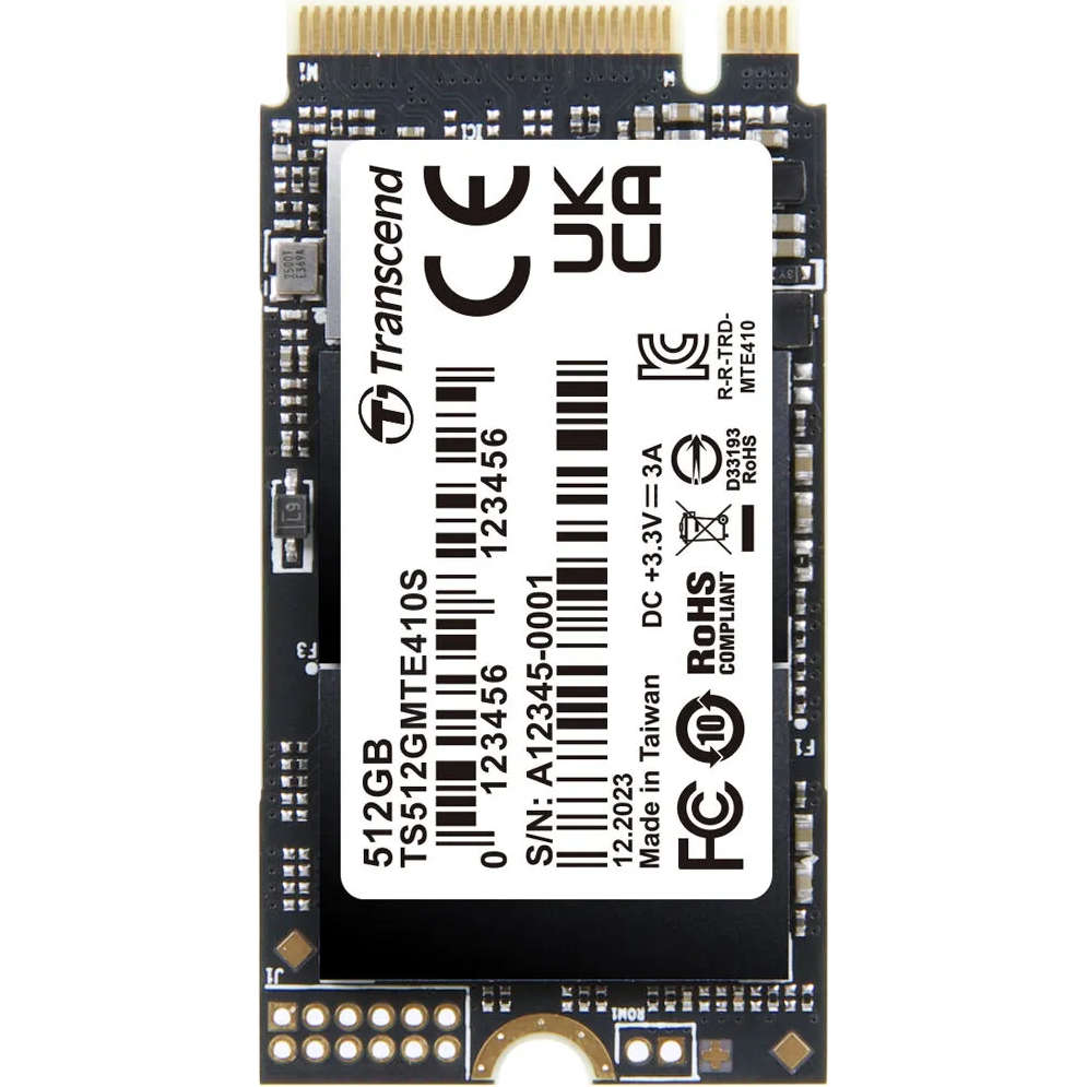 Transcend 512 GB MTE410S PCI-E GEN 4x4 M.2 2242 SSD 3D NAND - 5000 MB/s Read 3500 MB/s Write -300...