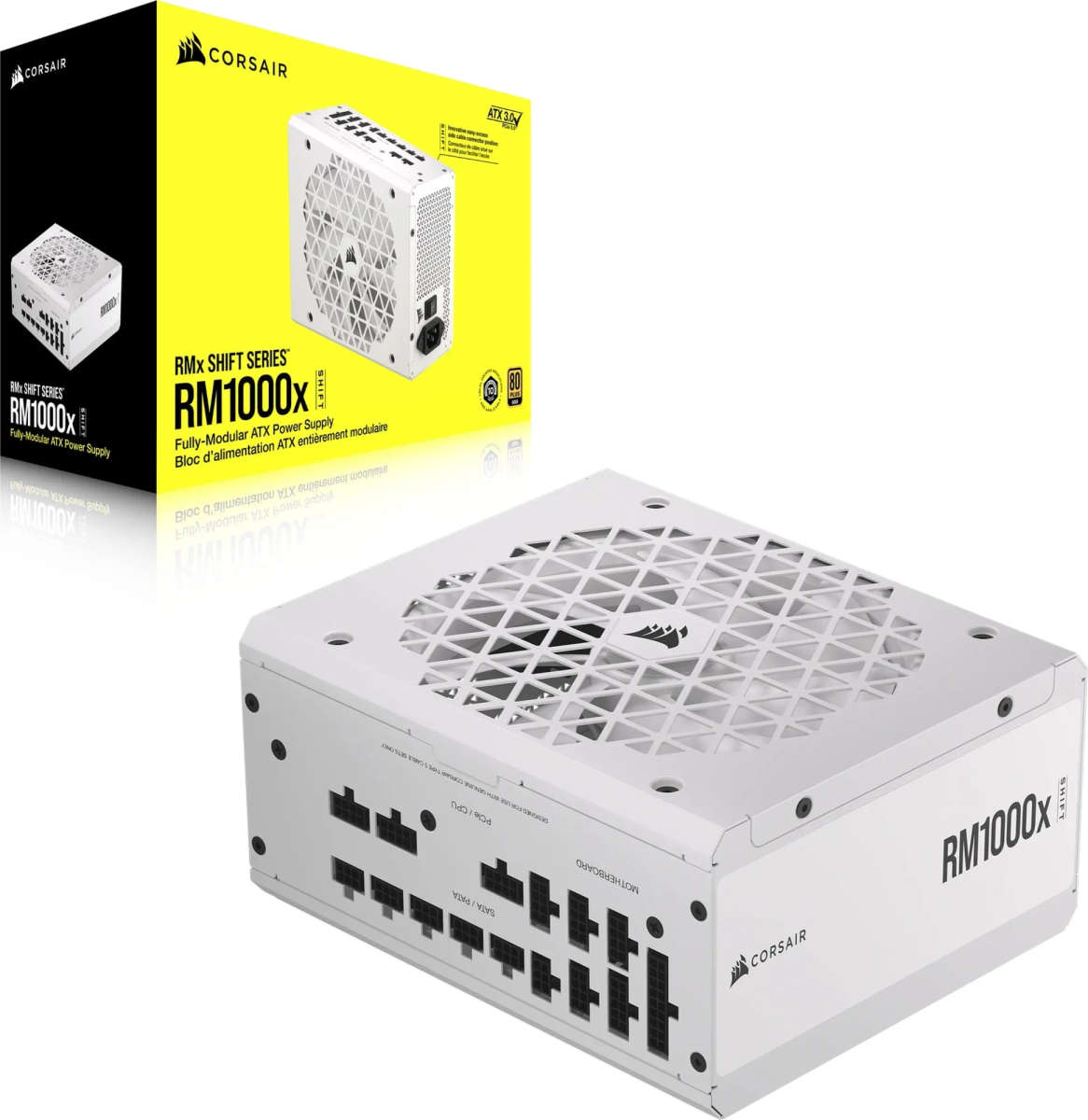 Corsair RM1000x Shift White  1000 Watt 80 PLUS Gold;10yr Warranty. ATX (1); EPS (2);PCI-E (4);...